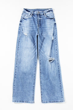 Comfy Distressed High Rise Jeans: Playful Denim