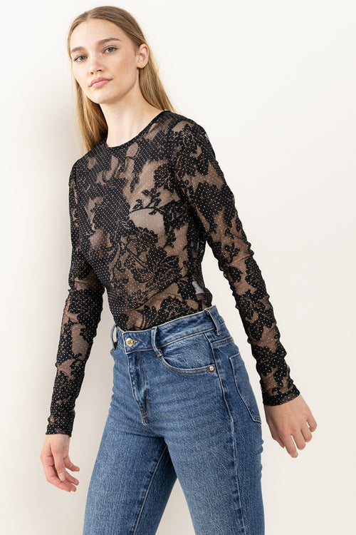 Elegance Enraptured Lace Mesh Bodysuit