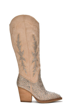 Opulent Elegance: D-Annistone Rhinestone Western Boot