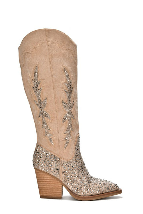 Opulent Elegance: D-Annistone Rhinestone Western Boot