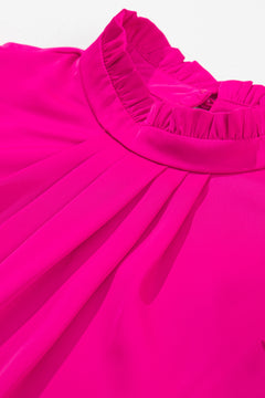 Pleated Frill Top in Charming Pink Delight