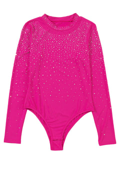 Shimmering Rose Rhinestone Mesh Bodysuit: Shine On!