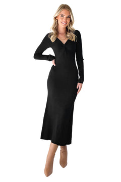 Black Ribbed Knit Dress: Timeless Sophistication