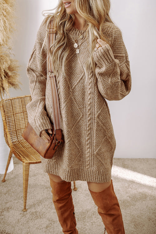 Parchment Dreamweaver Cable Knit Sweater Dress