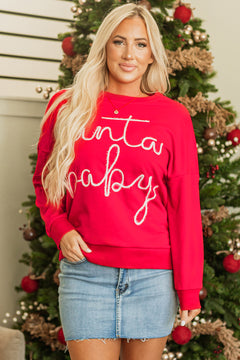 Santa Baby's Fiery Red Tinsel Sweatshirt