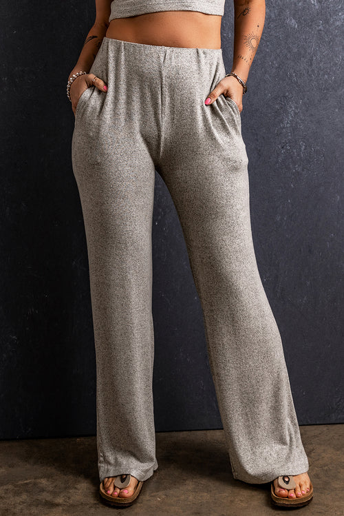 Cosy All Day Light Grey Straight Pants