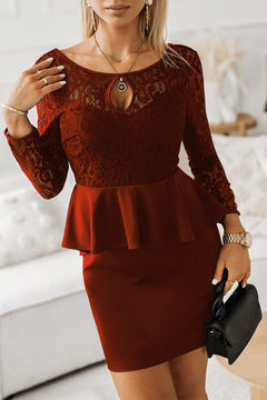 Elegant Lace Mini Dress: Sheer Sophistication