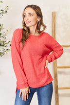 Ultimate Chic Slit Sweatshirt: Stay comfy & stylish!