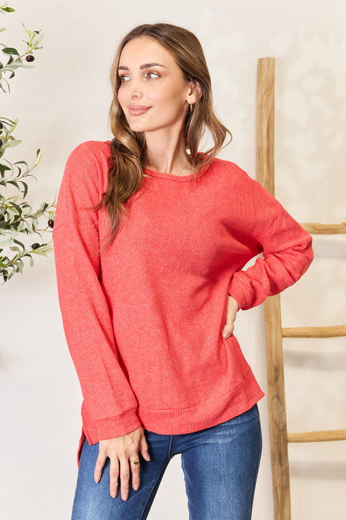 Ultimate Chic Slit Sweatshirt: Stay comfy & stylish!