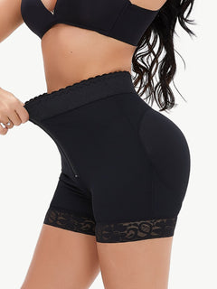 Lace Trim Shaping Shorts: Zip-Up Sexy Support