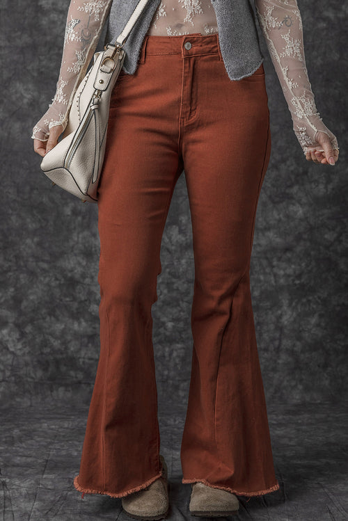 Elegant High Waist Flare Jeans: Retro Chic