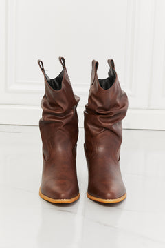 Luxuriously Elegant Brown Scrunch Cowboy Boots