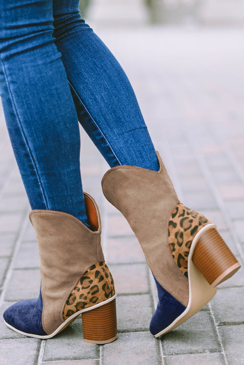 Leopard Luxe Patchwork Heeled boots