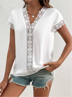 Chic Lace V-Neck Blouse - Elegance Redefined!