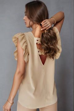 Sway into Sophistication: Ruffled V-Neck Top