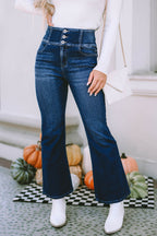 Tina Lauren Wide Waistband Flare Jeans