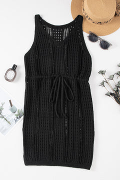 Enchanting Black Crochet Beach Dress: Wanderlust's Embrace