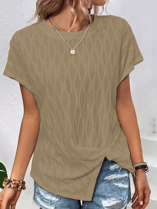 Luxurious Sheer Ruched T-Shirt - Effortless Elegance