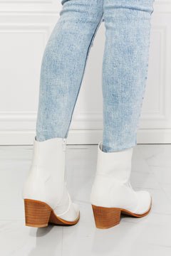 MMShoes: Luxe White Western Ankle Boots