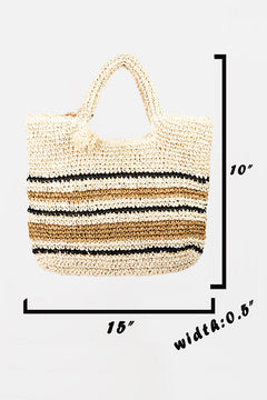 The Fame Striped Straw Tote of Summer