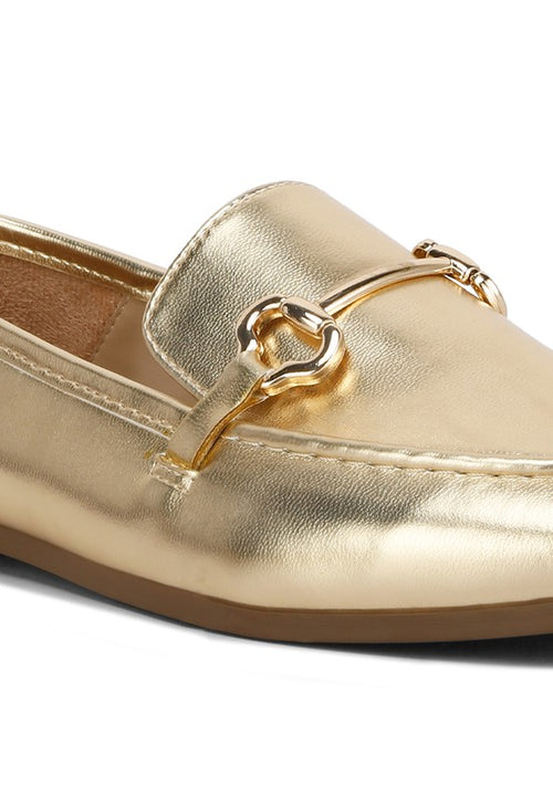 Opulent Metallic Elegance: Shine Luxe Loafers