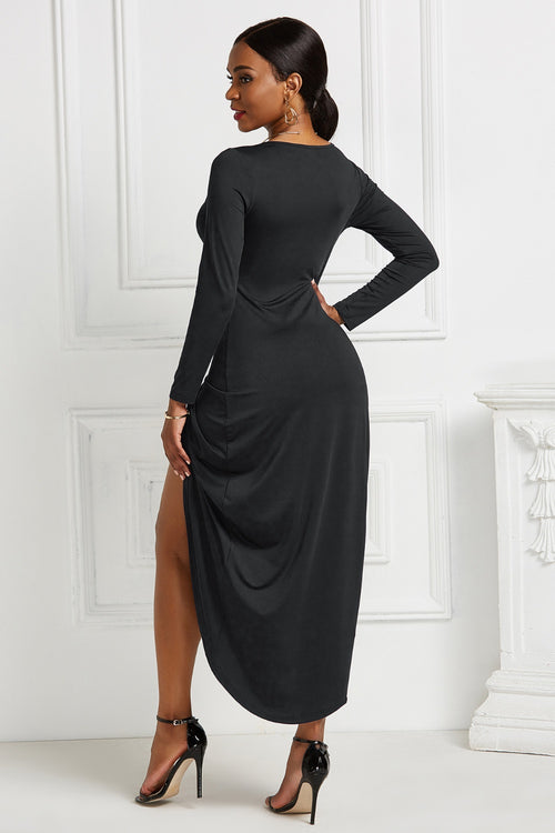 Elegance Elevated Ruched High-low Dress