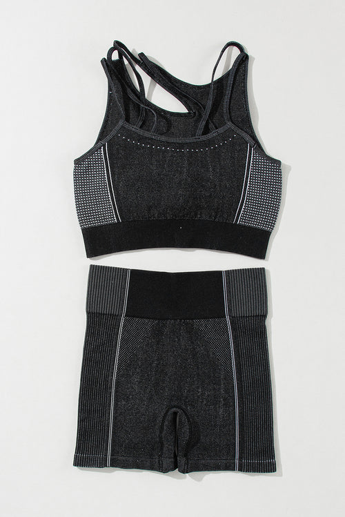 Strappy Mix Cutout Gym Set - Active Chic