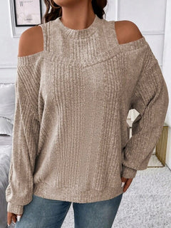 Stay Stylishly Warm with Cold Shoulder Sweater