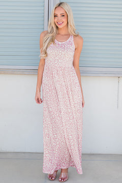 Leopard Pattern Sleeveless Maxi Dress