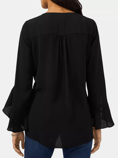 Ethereal Elegance Sheer Sleeved Blouse