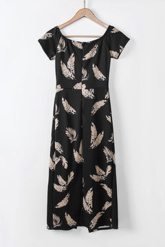 Refined Elegance Black Pattern Midi Dress