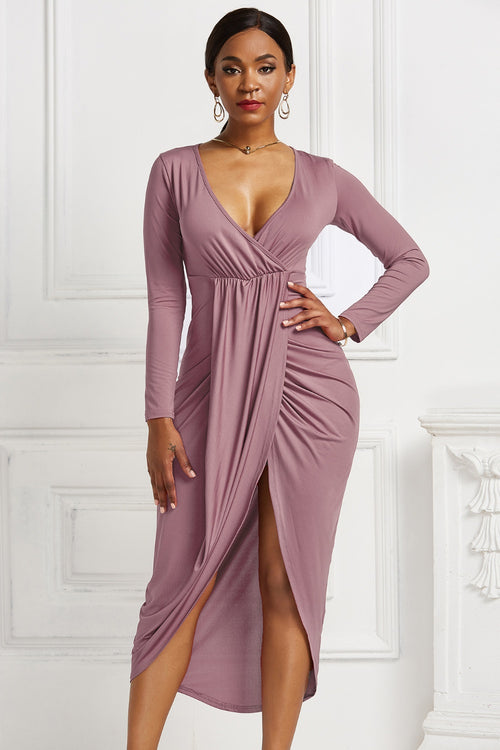 Elegance Elevated Ruched High-low Dress