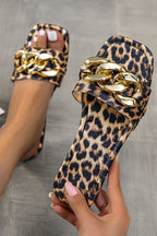 Luxe Leopard Opulence Slide Sandals