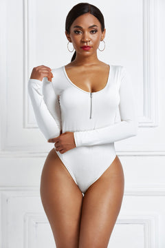 Elegant Sheer Zip Bodysuit: Luxury Redefined