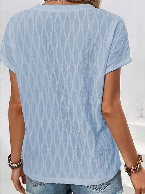 Luxurious Sheer Ruched T-Shirt - Effortless Elegance