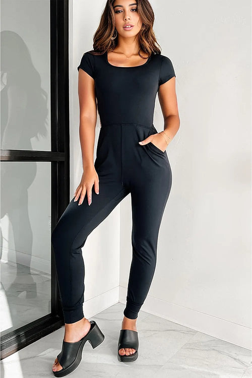 Dreamy Black Athleisure Jumpsuit: Your Comfort Companion! ✨