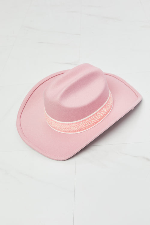 Pink Tribe-Print Cowboy Hat by Fame Accessories