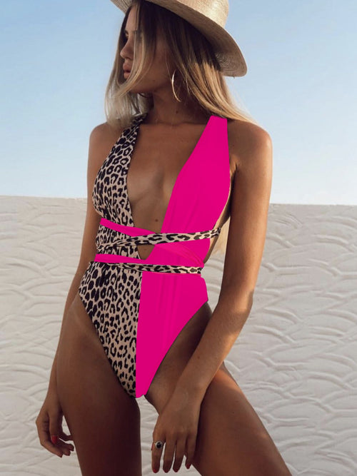 Leopard Love Plunge Swimsuit: Radiate Wild Confidence.