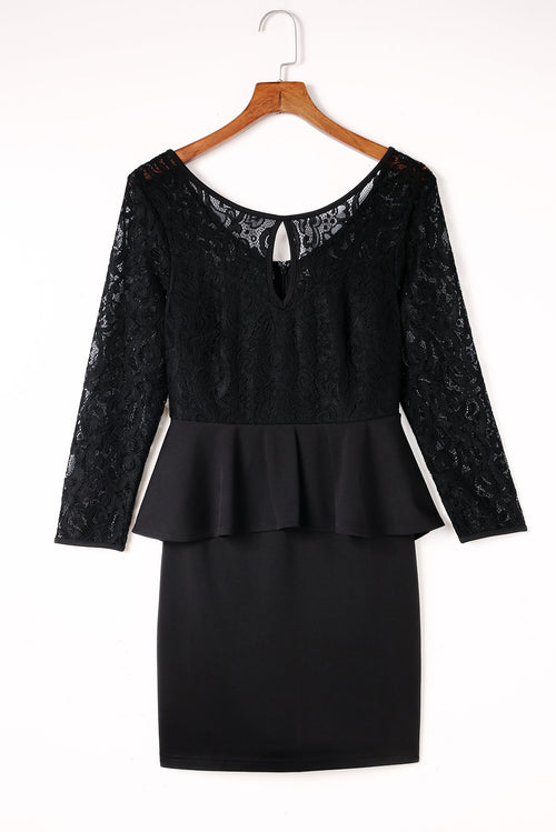 Elegant Lace Mini Dress: Sheer Sophistication