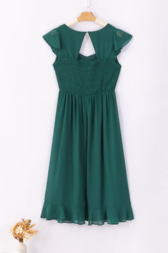 Sophisticated Sea Green Elegance Midi Dress