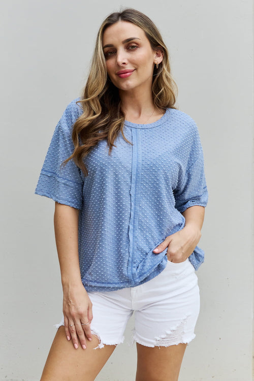 Effortlessly Stylish Swiss Dot Stitch Top