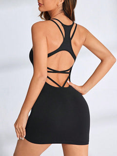 Crisscross Scoop Neck Active Dress: Elevate Style!