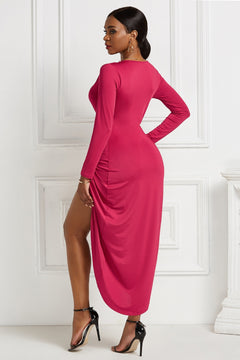 Elegance Elevated Ruched High-low Dress