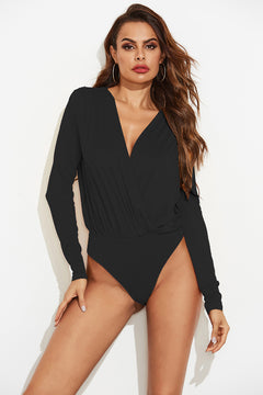 Sophisticated Surplice Bodysuit: Timeless Elegance