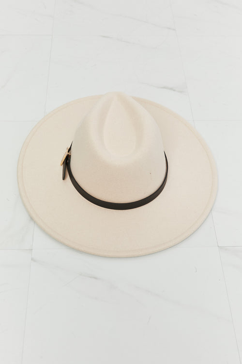 Fame Ride Along Fedora Hat with Gold-Buckled Elegance