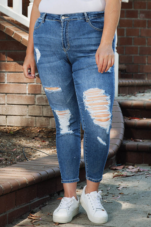 Enchanted Romance Distressed Plus Size Skinny Jeans 🌹