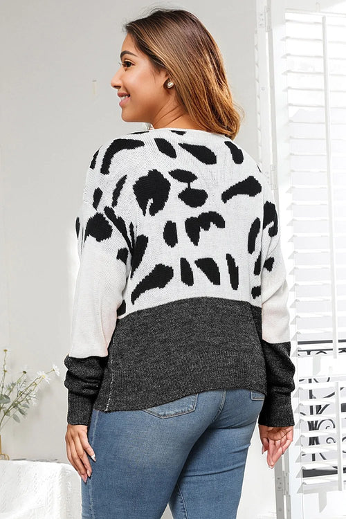 Enchanted Leopard Romance Sweater: Embrace Your Elegance.