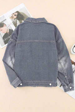 Gray Chest Pockets Denim Jacket: Effortless Layering