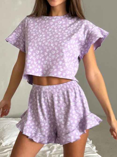 Exquisite Floral Bliss Top & Shorts Set.