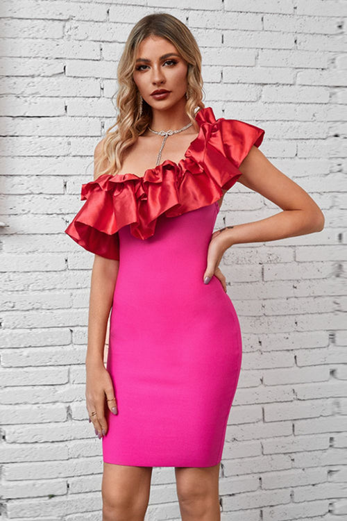 Sophistication Defined: Ruffled One-Shoulder Midi Dress